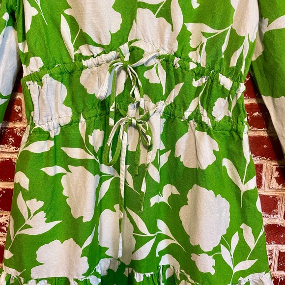 Kate Spade /Target Linen blend Green Floral Long Sleeve Maxi Dress. Women’s XS - Picture 4 of 12